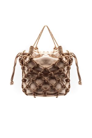 Borsa a secchiello in rete intrecciata oro PHO FIRENZE | 8023044GOLD